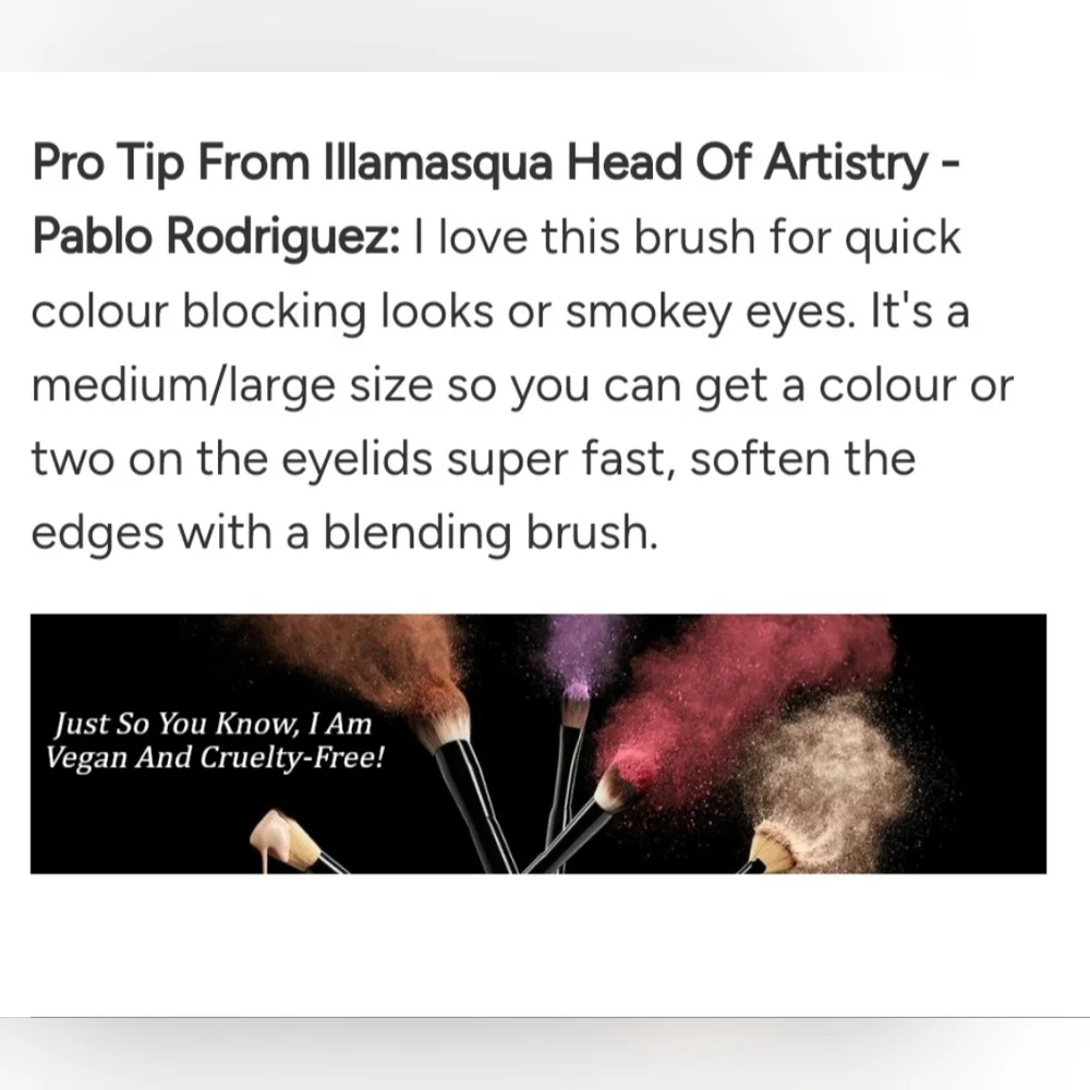 🌺Illamasqua Eyeshadow Brush Makeup Brush